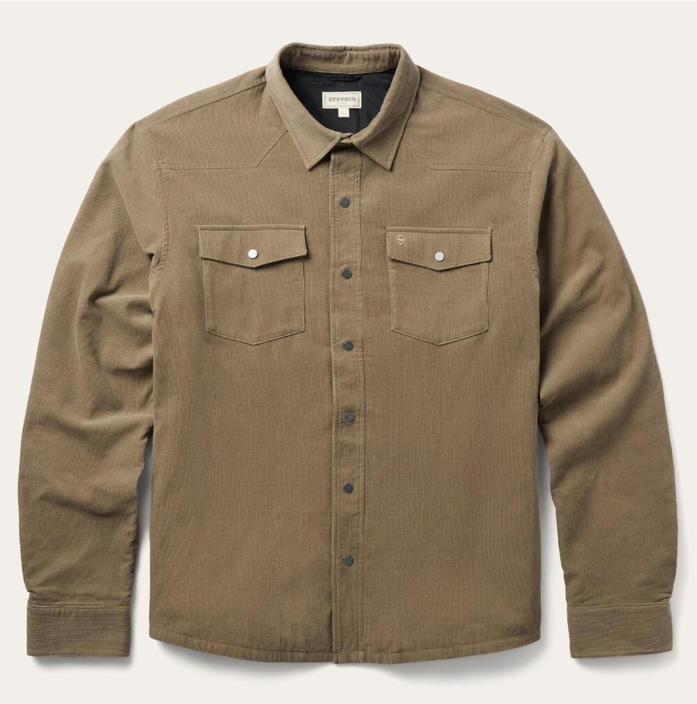 NEW STETSON men's corduroy shirt jacket in brown